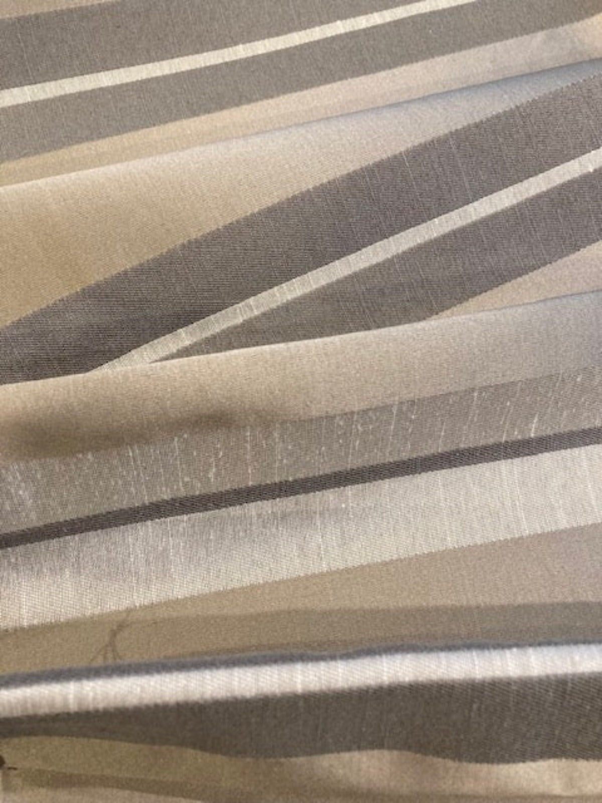 Silver Grey Satin Stripe Furnishing Fabric