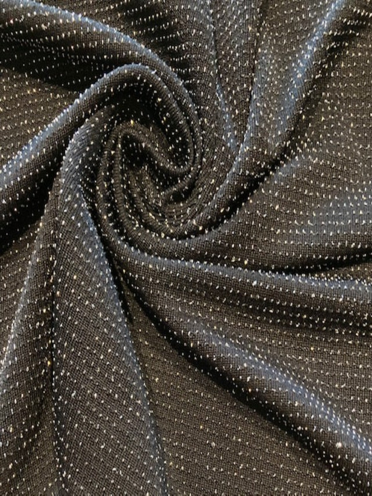Silver Glitter on Black Knit