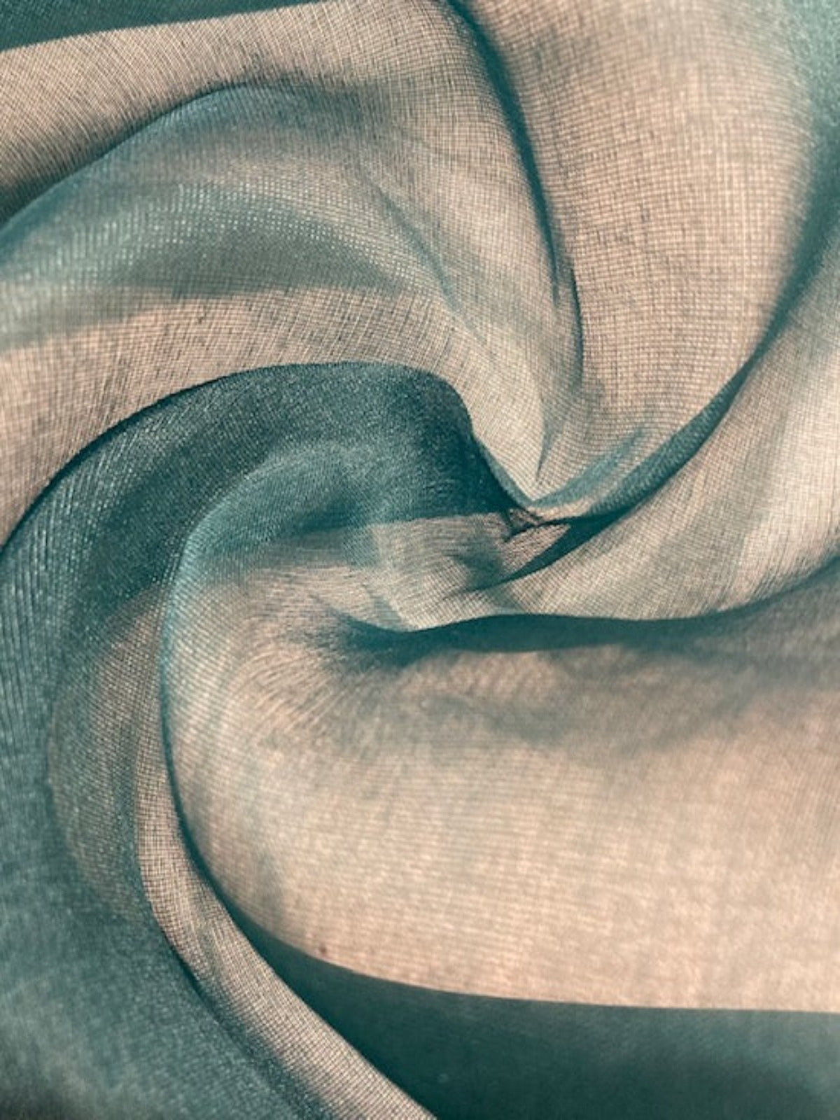 Bright Teal Silk Organza