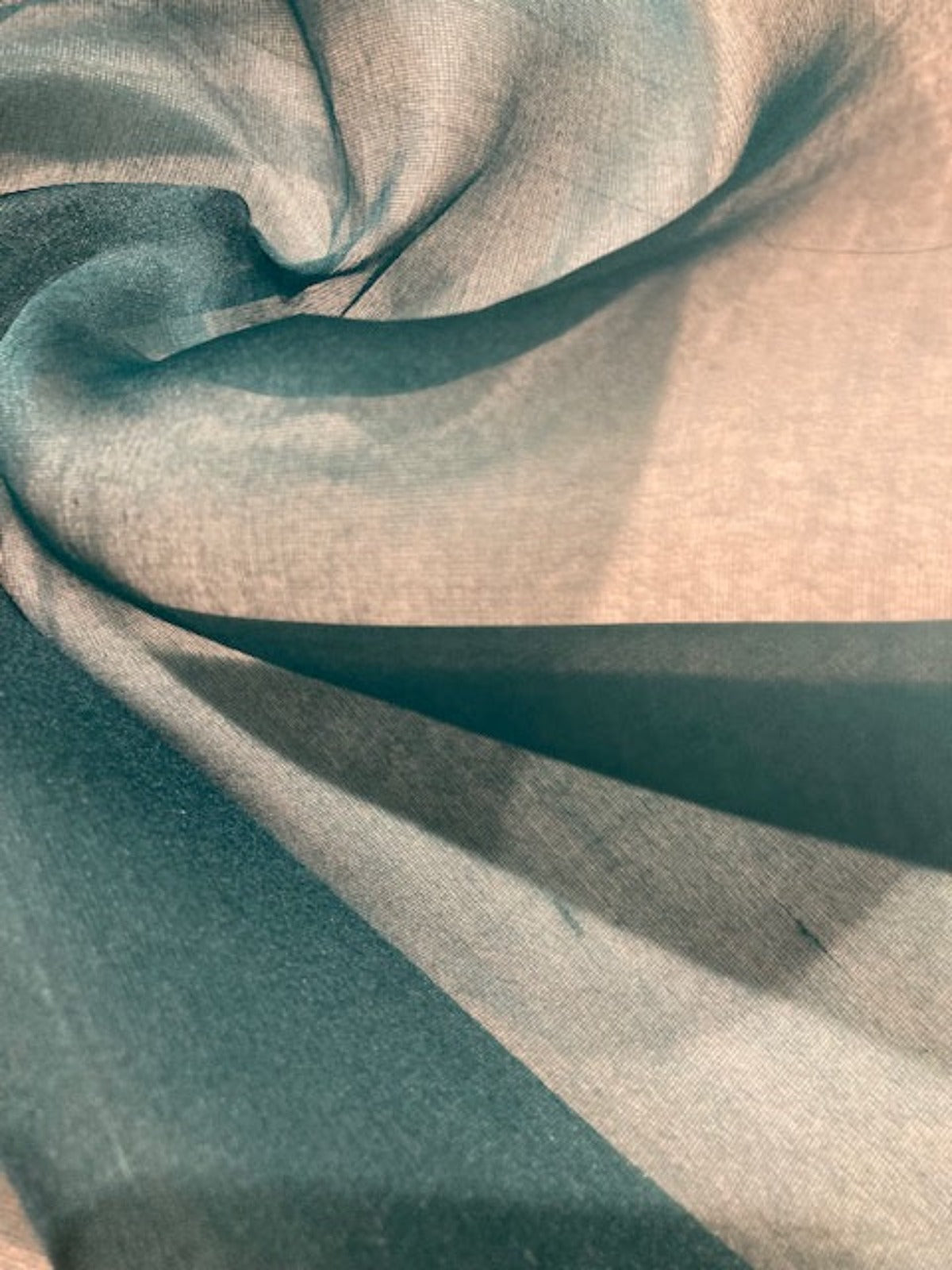 Bright Teal Silk Organza