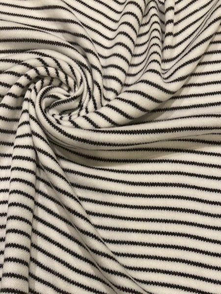 White / Black 1/2 cm Knitted Stripe