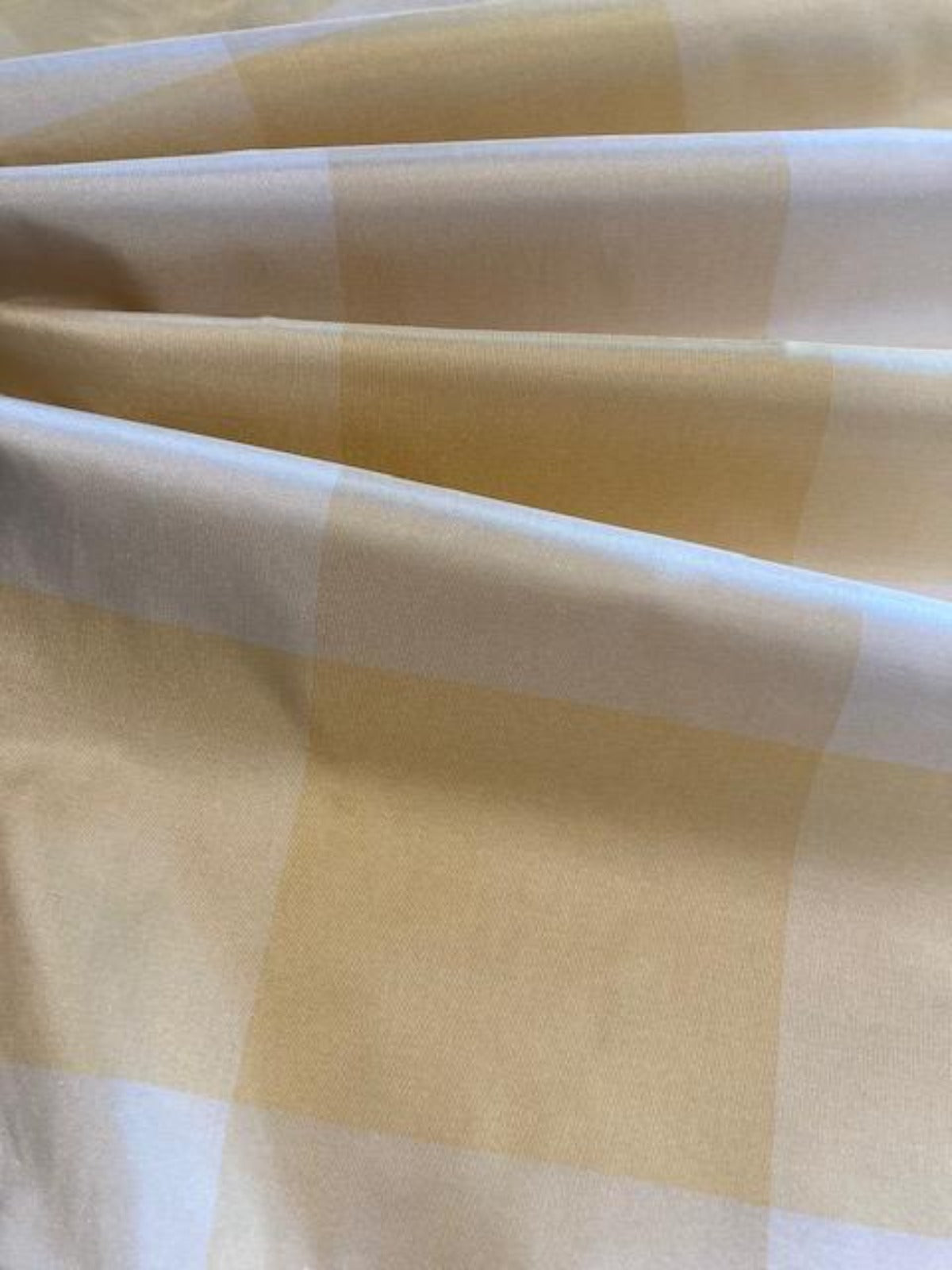 Pastel Yellow Silk Taffeta Large Check