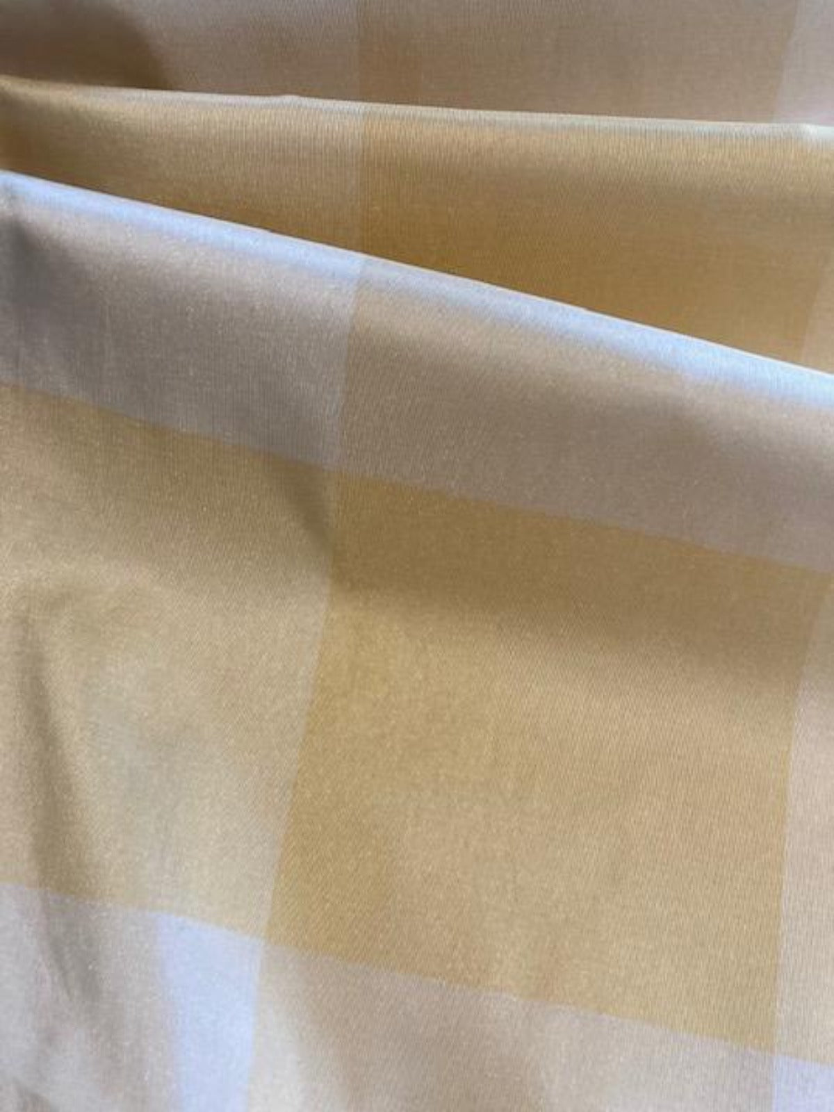 Pastel Yellow Silk Taffeta Large Check