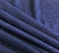 French Navy Viscose Knit with Slub Effect