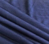 French Navy Viscose Knit with Slub Effect