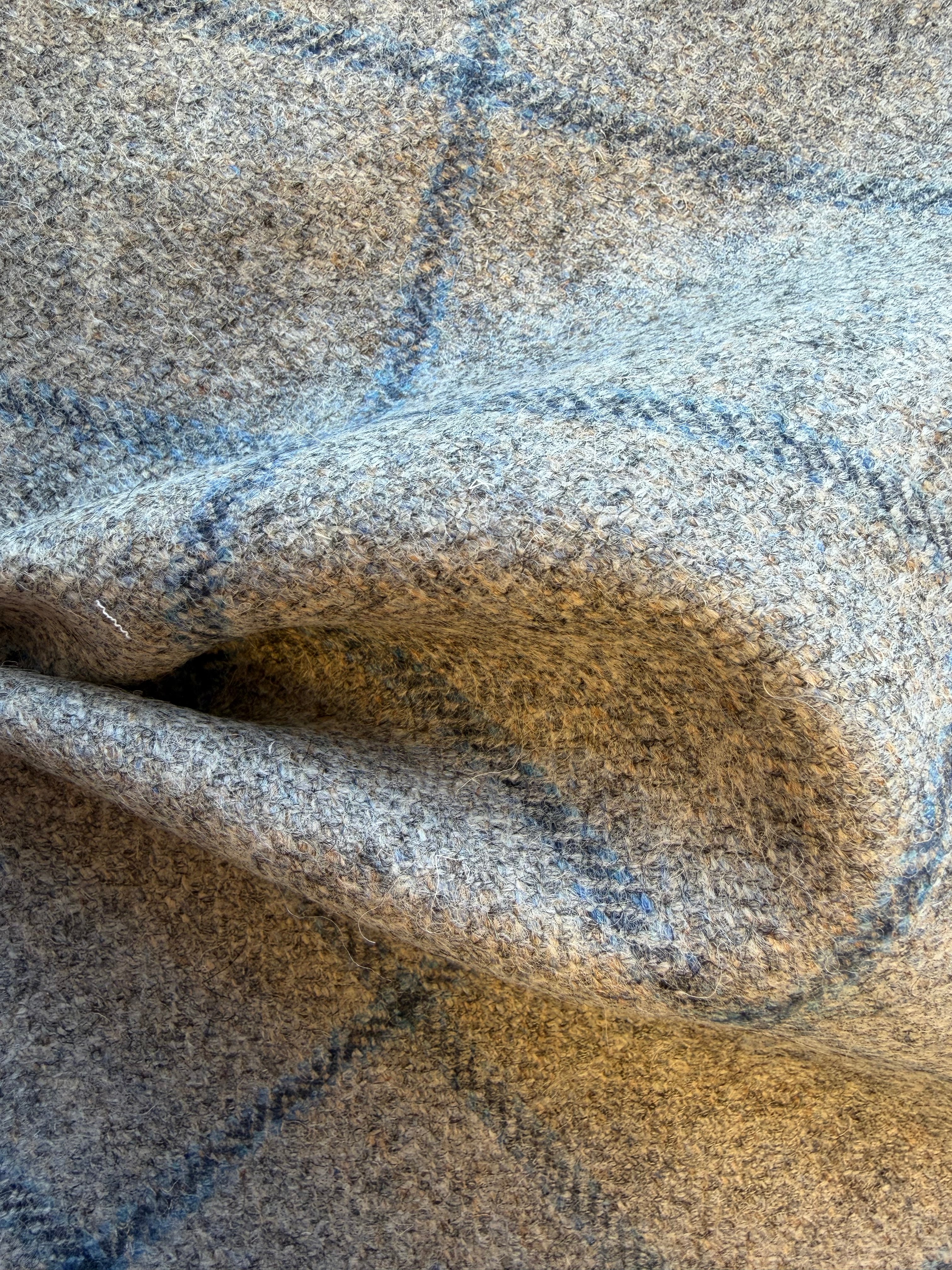 Grey and Blue Wool Tweed
