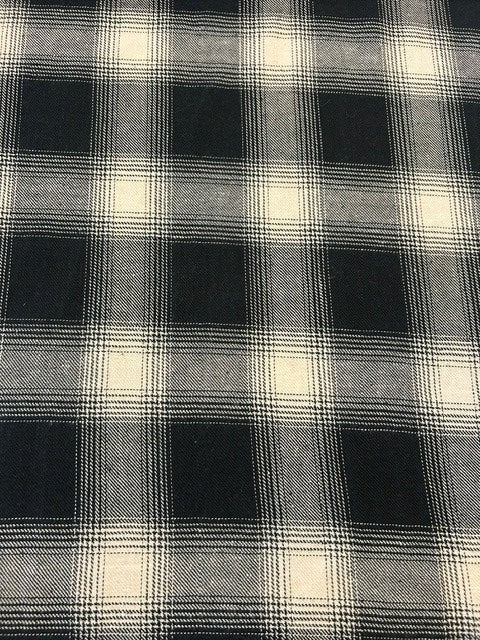 Black & Ivory Plaid Woven Tartan/Check - 100% Cotton - 110cm