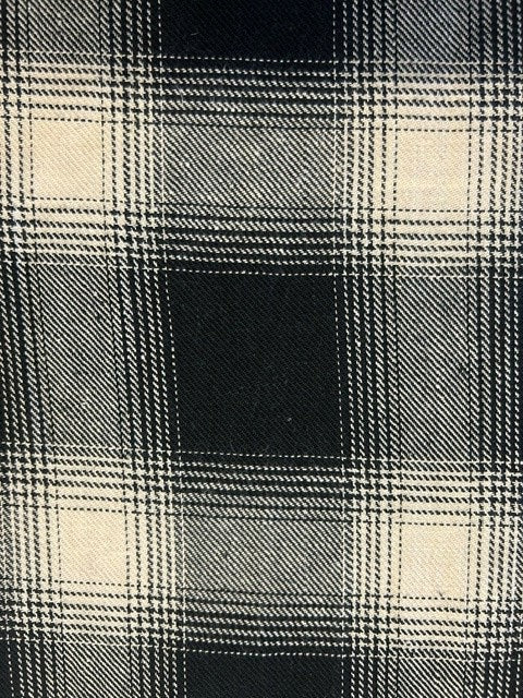 Black & Ivory Plaid Woven Tartan/Check - 100% Cotton - 110cm