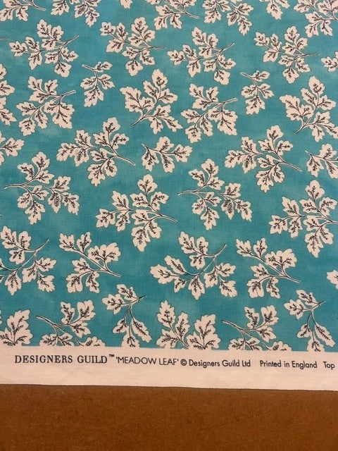 Designers Guild - Meadow Leaf Aqua - 100% Cotton - 138cm