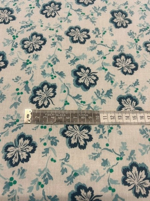 Desginers Guild - Camomile Teal - 100% Cotton - 138cm