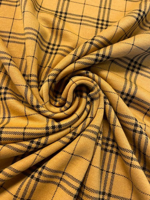 Mustard & Black Tartan Fabric