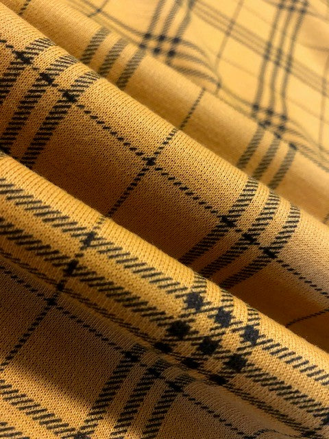 Mustard & Black Tartan Fabric