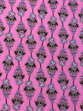 Pink Buti-Style Viscose Fabric – Vibrant Print for Lightweight Garments