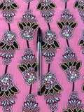 Pink Buti-Style Viscose Fabric – Vibrant Print for Lightweight Garments