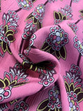 Pink Buti-Style Viscose Fabric – Vibrant Print for Lightweight Garments