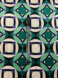 Emerald Green Geometric Block Print Fabric