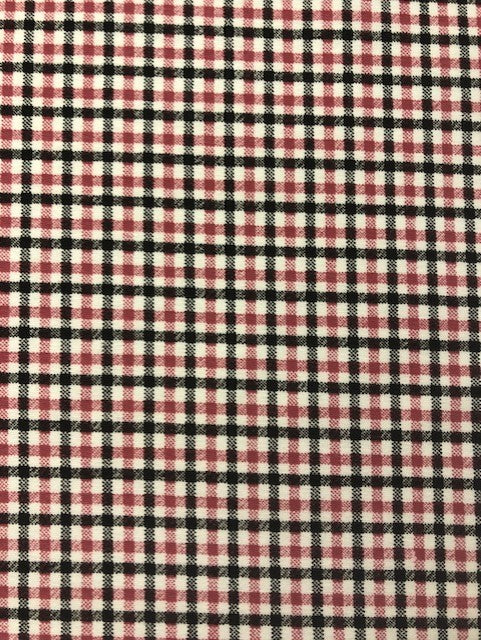 Red & Black Check Cotton Fabric – 150 cm Wide, 100% Cotton, Lightweight for Garment Making