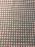 Mint Green & White Check Cotton – Lightweight Dressmaking Fabric