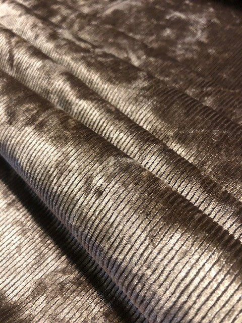 Hazelnut Ribbed Velour Fabric – Warm, Luxurious Stretch for Premium Winter Garment