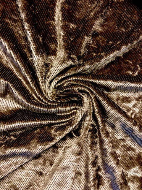 Hazelnut Ribbed Velour Fabric – Warm, Luxurious Stretch for Premium Winter Garment