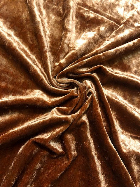 Tobacco Brown Smooth Velour – Luxe Soft Touch for Elegant Garments