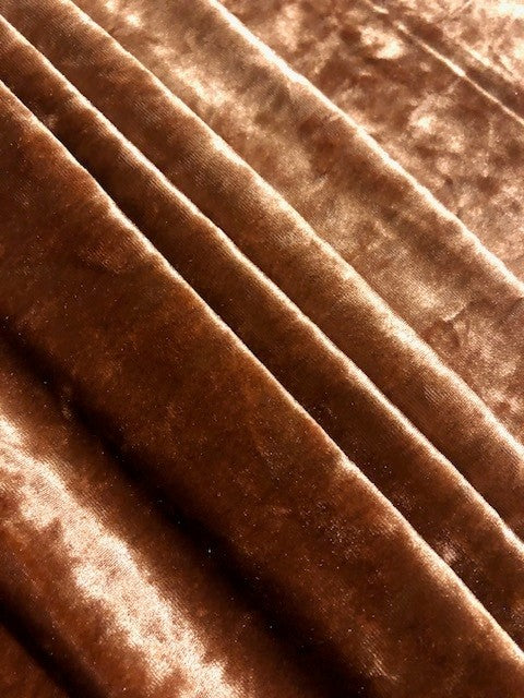 Tobacco Brown Smooth Velour – Luxe Soft Touch for Elegant Garments