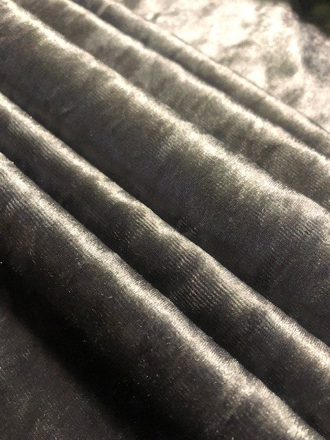 Grey Gunmetal Smooth Velour – Luxe Soft Touch for Modern, Elegant Garments
