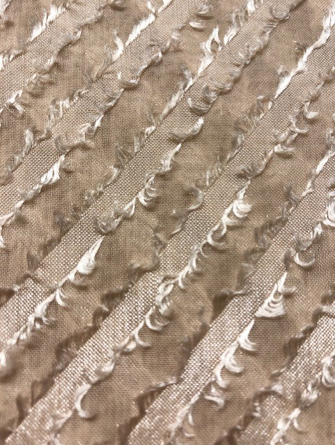 Diagonal Burnout Fabric with Short Fringe – Champagne Soft Beige