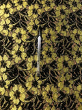 Chartreuse & Black Floral Lace – Elegant Eveningwear Fabric