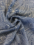 Blue & White Indian-Style Polyester Fabric – 145 cm Wide