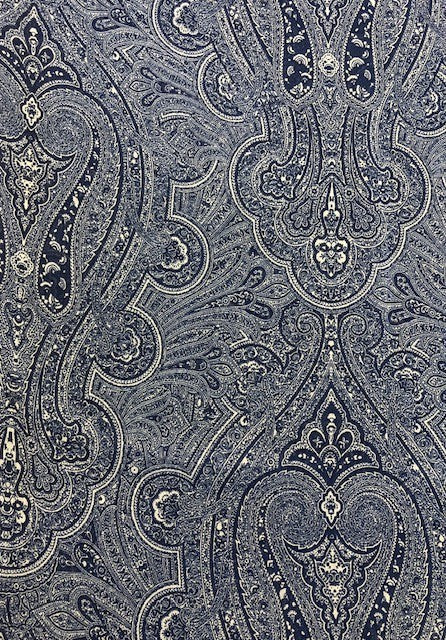 Blue & White Indian-Style Polyester Fabric – 145 cm Wide