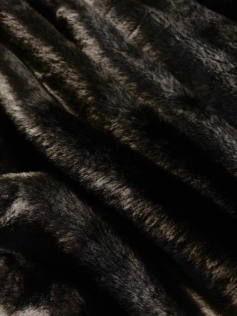 Black Lux Faux Fur – 155cm Wide