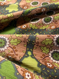 Lime, Green & Brown Jaal Print Fabric