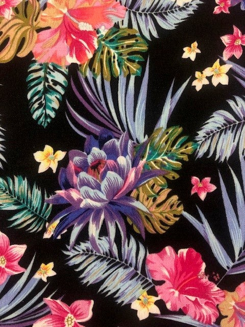 Vibrant Oriental Floral Polyester Fabric – 150 cm Wide
