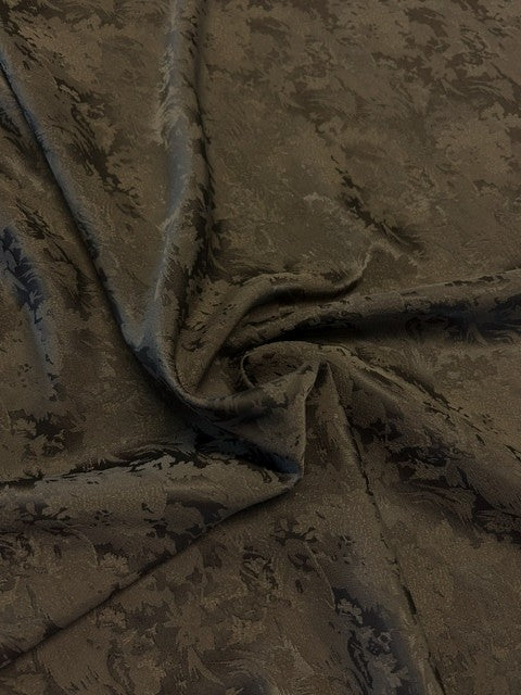 Chocolate Brown Abstract Jacquard - 100% Polyester - 154cms Wide