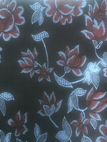 Burgundy Lurex Flower Jacquard on Sky/Black