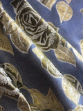 Gold Lurex Roses on Sky Blue Jacquard