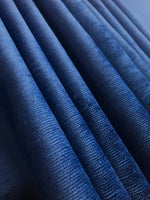 Royal Blue Short Pile Two Tone Ribbed Velvet Furnishing