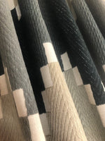 Slate Grey & Silver Block Design on Herringbone Weave Furnishing