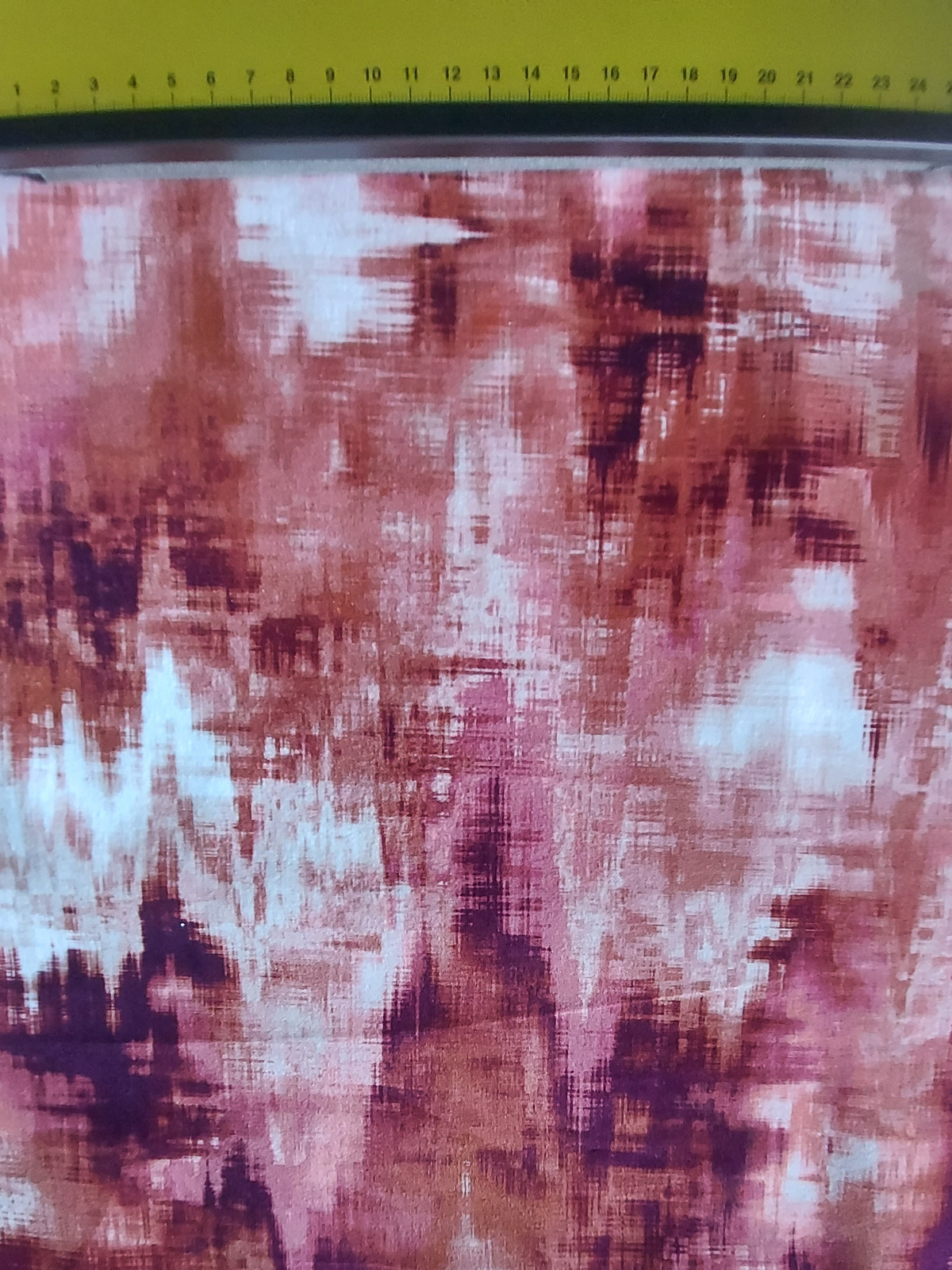 Burgundy Distorted Velvet Print "HARLEQUIN - DISTORTION"
