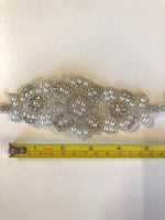 Crystal Beaded Trim/Applique with Pearls 5cm Wide