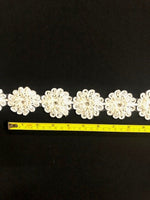 Ivory Daisy Trim with Pearl & Bead