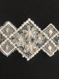 Ivory Beaded Diamond Shaped Edging 8cm Wide