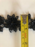 Black Sequin & Beaded Trim 3cm Wide