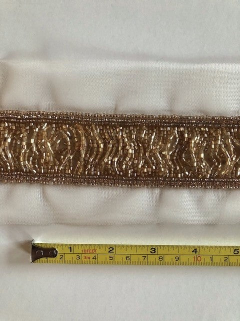 Gold Loose Beaded Trim 5cm Wide