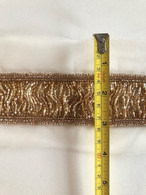 Gold Loose Beaded Trim 5cm Wide