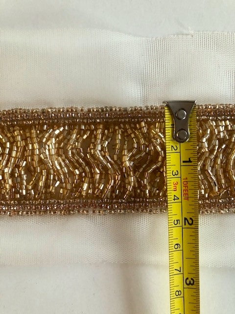 Gold Loose Beaded Trim 5cm Wide
