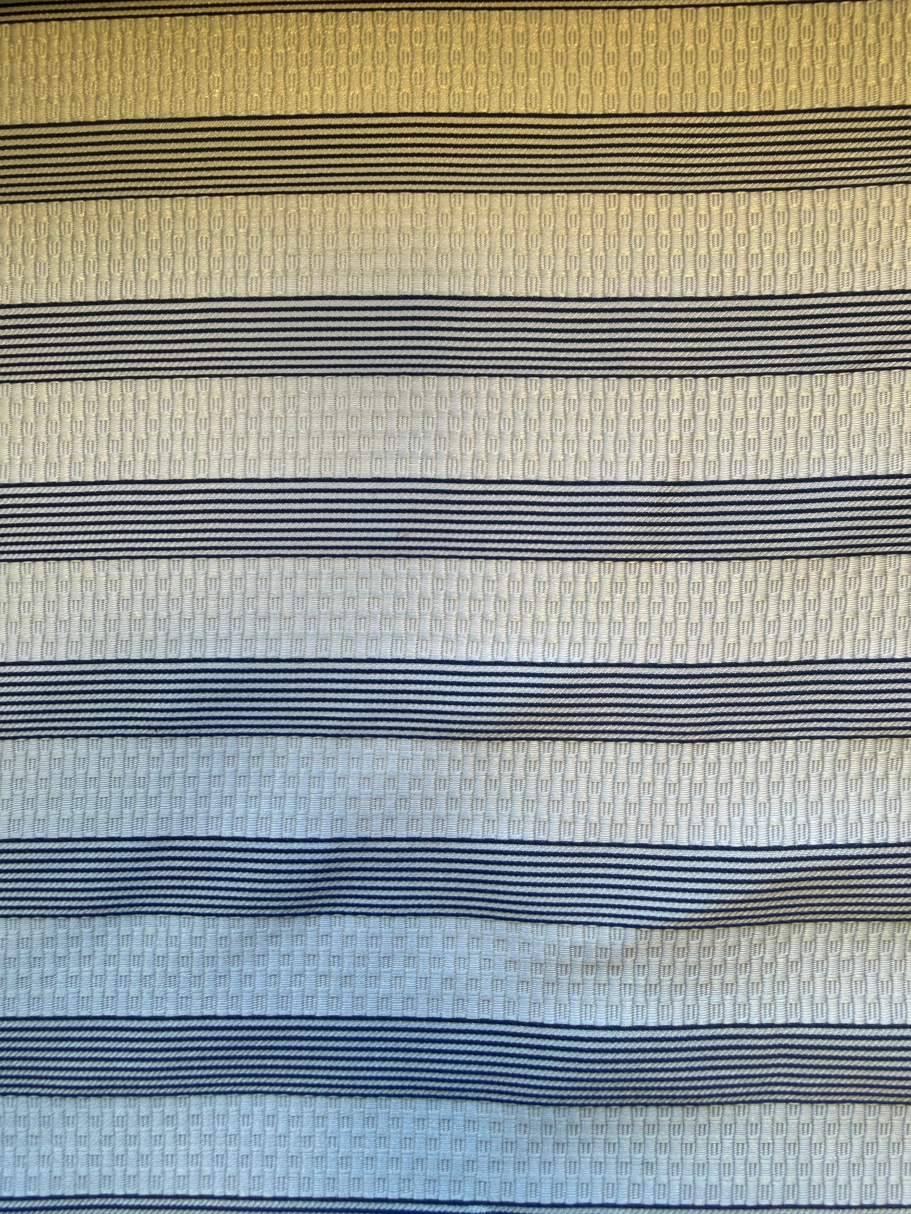 Grey Textured Fabric with Navy Stripes – 130 cm Wide, German Woven
