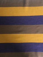 Dark Purple/Orange/Chocolate Broad Stripes.  Stripes Run Across The Fabric