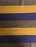 Dark Purple/Orange/Chocolate Broad Stripes.  Stripes Run Across The Fabric